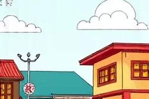 旧城浮光记剧集封面，旧城骑楼与浮光掠影的怀旧构图