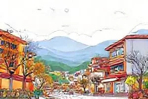 半格晴空漫画封面，半格窗与晴空云层的治愈系插画