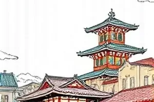 雨巷画室漫画封面，雨巷尽头亮着灯的旧画室画面